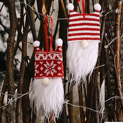 Lot de 2 poupées de noël sans visage décorations du père joyeux d'arbre