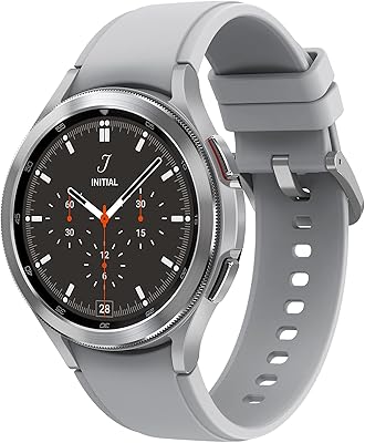 Montre intelligente samsung galaxy watch 4 classic, lunette rotative, moniteur de santé, tracker