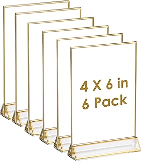 Supports de panneau en acrylique unico avec bords dorés paquet de 6