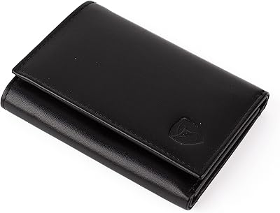 Portefeuilles fins rfid pour hommes - portefeuille à trois volets en cuir véritable