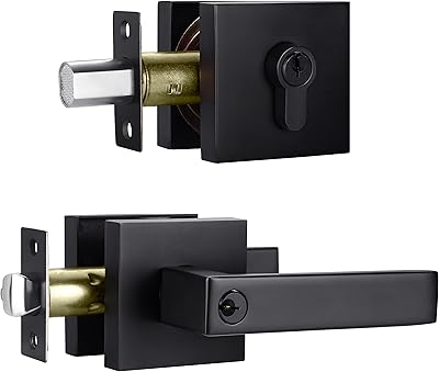 Ensemble de serrure à levier de porte d'entrée et ensemble carrée une clé
