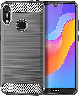 Coque huawei honor 8a en fibre de carbone brossée, motif de texture ultra