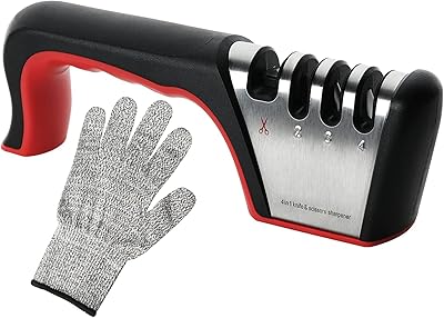 Aiguiseur de couteaux de cuisine 4 en 1 de luxe simple [4 étapes]