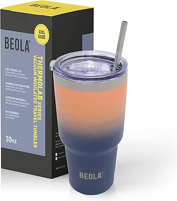 Biola thermolab series tasse isotherme avec couvercle coulissant et paille bouteille d'eau