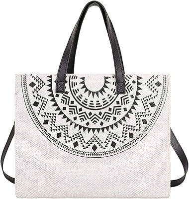 Sac fourre-tout en toile avec fermeture éclair pour femme, sac à bandoulière