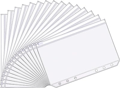 12 pièces pochette en plastique transparent format a6 avec fermeture éclair, enveloppe pré-perforée, 6 emplacements pour espèces, étanche, résistant à l'huile, pour documents portables. Diaytar Sénégal : La marketplace qui pense à votre porte-monnaie