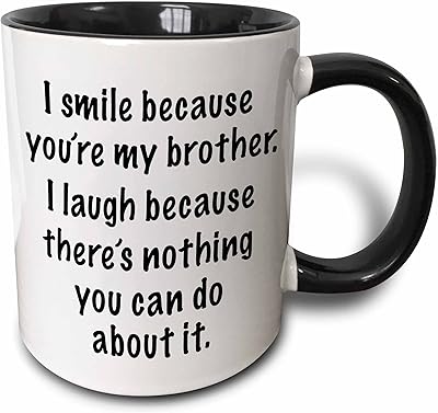 Tasse imprimée bicolore rose 3d parce que tu es mon frère