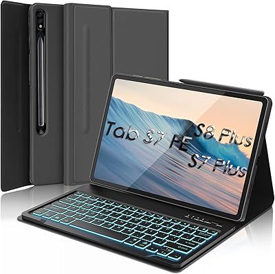 Étui clavier intelligent pliable avec support s pen pour galaxy tab