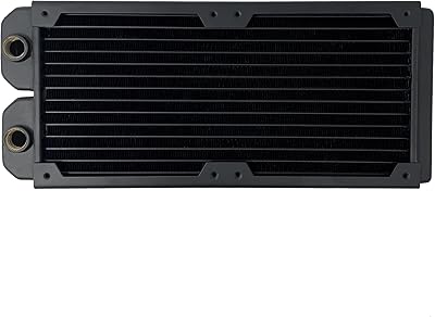 Distributeur d'eau en cuivre shottech rad240c, 240 mm, slim dual, noir