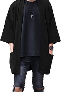 CARDIGAN KIMONO LONG SURDIMENSIONNÉ POUR HOMME, VESTE NURAGI JAPONAISE, MANTEAU YUKATA POUR HOMME