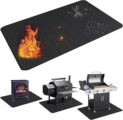 Tapis de barbecue extérieur ignifuge de taille yubi de 36 x 48 pouces