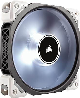 Corsair ml120 pro led pc-gehäuselüfter (120 mm, avec premium magnetschwebetechnik, weiss led, 1-pack)
