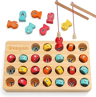 Jouet de pêche magnétique en bois cogam jouet de motricité fine puzzle