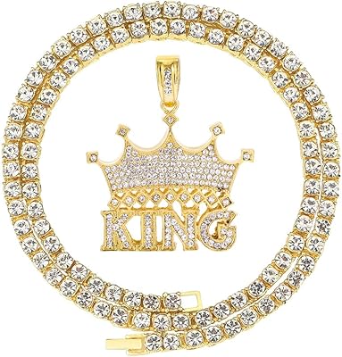 Hh bling iced empire hip hop pendentif argent plaqué or chaîne collier
