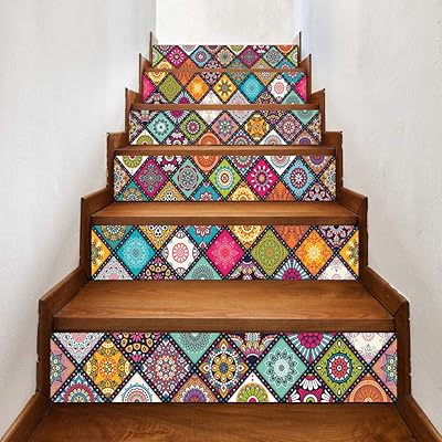 Autocollants d'escalier 3d, décoller et coller des carreaux de vinyle, dosseret d'escalier