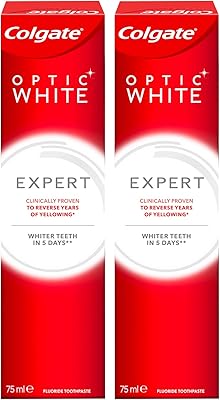 Dentifrice blanchissant colgate optic white expert, 75 ml - paquet de 2