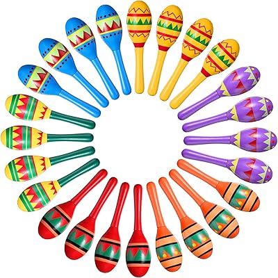 Décorations de fête en bois kevanir mini fiesta maracas 6 modèles décorations mexicaines