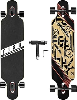 Skateboard long deck 41" 8 couches érable canadien, full cruiser, freestyle