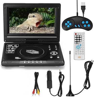 Lecteur dvd portable airovami 9,8 pouces pour écran mp3 mpeg avec poignée