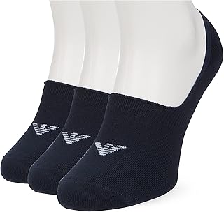 Lot de 3 paires de chaussettes invisibles emporio armani pour hommes avec jacquard