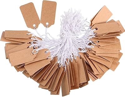 300 pièces d'étiquettes de prix en papier kraft, cartes de prix vierges inscriptibles