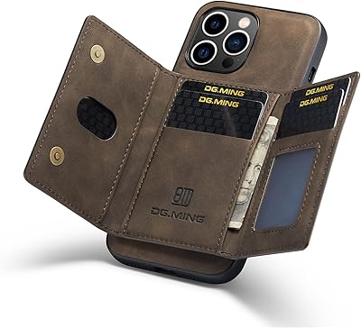 Étui de protection arrière design portefeuille compatible avec iphone 14 pro, coque arrière