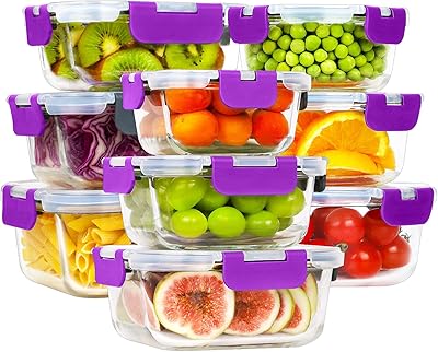 Ensemble de 18 récipients de conservation des aliments en verre mimelon® ensemble préparation