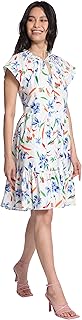 Robe maggie london à col rond manches flottantes et ourlet superposé pour femme