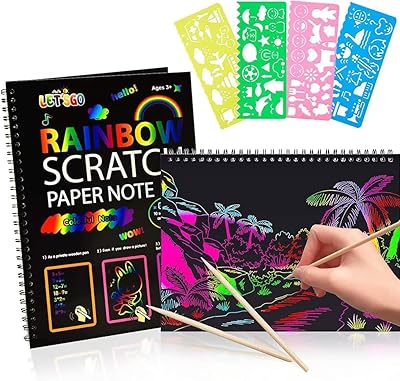2 x carnet d'art en papier à gratter primify | ensemble de livres