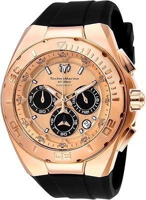 Montre à quartz cruise en silicone or rose pour homme, tm-115346, noir, noir
