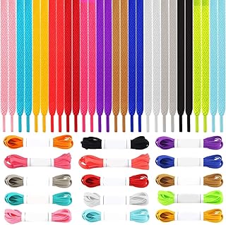 15 paires de lacets plats colorés moxful de 45 pouces pour baskets, skateboards