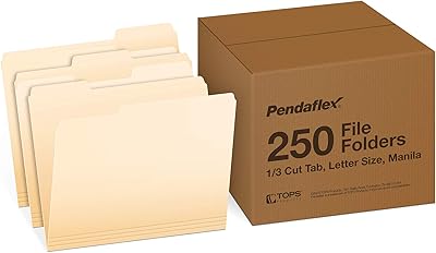 Dossiers pedaflex, format lettre, 1/3 pièce, manille, 250 par boîte (752250)