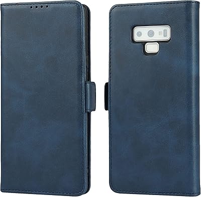 Icover case samsung note 9, étui portefeuille en cuir avec porte-cartes [aimant intégré]