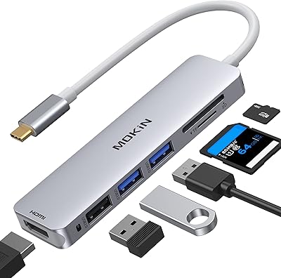 Adaptateur usb c hdmi pour macbook pro 2019-2018-2017 dongle mokin 5 en 1
