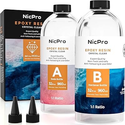 Nikpro crystal clear kit de résine époxy 64 oz sans danger