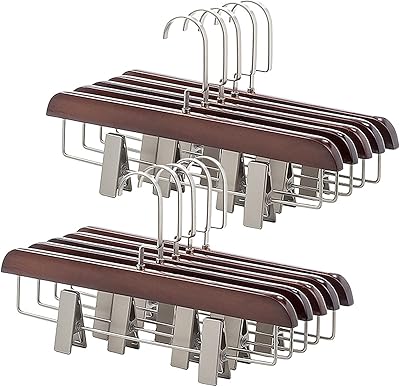 Occuwzz ® cintre pour jupe en bois naturel, 10 pièces, avec clips