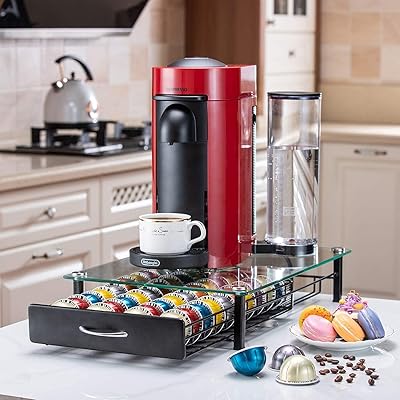 Tiroir de rangement de capsules de café t&q pour 40 nespresso vertuoline |