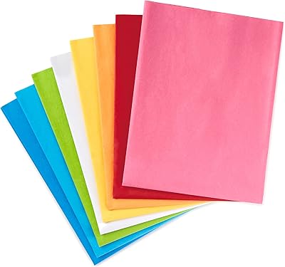 Papier de soie hallmark (arc-en-ciel classique 8 couleurs) 120 feuilles pour pâques la fête