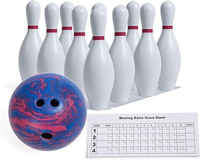 Ensemble de sport champion bowling : balle en caoutchouc et quilles en plastique