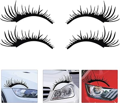 Autocollants de cils de pare-brise avant de voiture drôles autocollants décoration de carrosserie