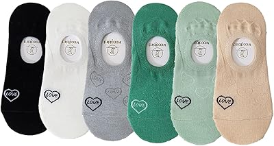 Chaussettes en silicone antidérapantes à motif cœur invisible pour femmes chaussettes de sport