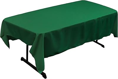 Nappe rectangulaire en polyester popeline la lénine, vert émeraude, 60 x 84 pouces