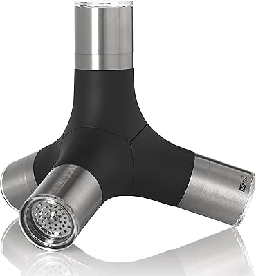 Moulin à épices adhoc magnatec giant mp440 4-en-1 acier inoxydable noir argent