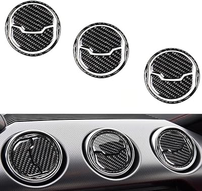Autocollant adhésif d'échappement de climatisation en fibre de carbone revhq pour ford mustang