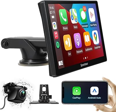 Autoradio portable 9 pouces avec apple carplay et android auto caméra de recul