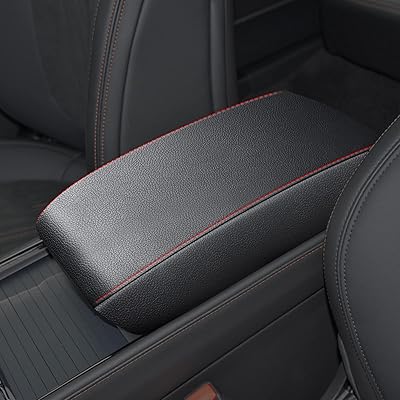 Couvre-accoudoir de console centrale en cuir noir omsazto pour ford fusion 2017-2021 points