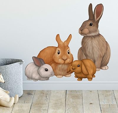 Stickers muraux de lits de lapin au design de jungle pour enfants - décoration murale pour chambre d'enfant en bas âge, garçons et filles, autocollants muraux, décoration de chambre à coucher, décor diy. Diaytar : Là où commence votre expérience shopping idéale