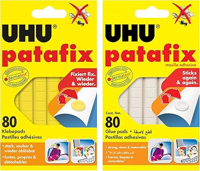 Uh patafix display pack x 2, tampons adhésifs amovibles et réutilisables, outil précis pour remuer et placer rapidement, 160 pièces, jaune et blanc, assortis, 39125+44390. Un océan de bonnes affaires sur Diaytar Sénégal