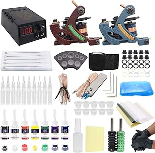 Kit de tatouage complet audersigt d'alimentation 2 mitrailleuses 7 encres 20