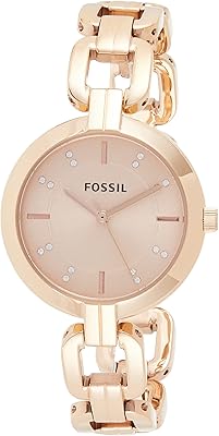 Montre fossil keragen en acier inoxydable pour femme, couleur or rose, bq3206, or